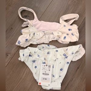 Zara bathing suit & skirt and sports bra set